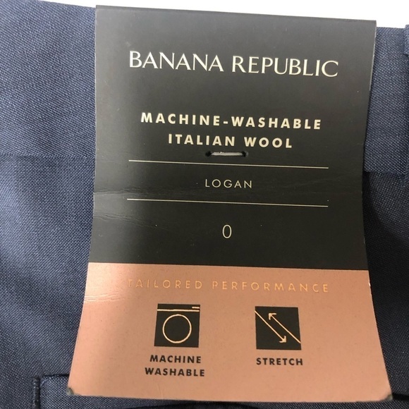 Banana Republic Logan Blue Dress Pants Italian Wool Size 0 NWT - Picture 3 of 5